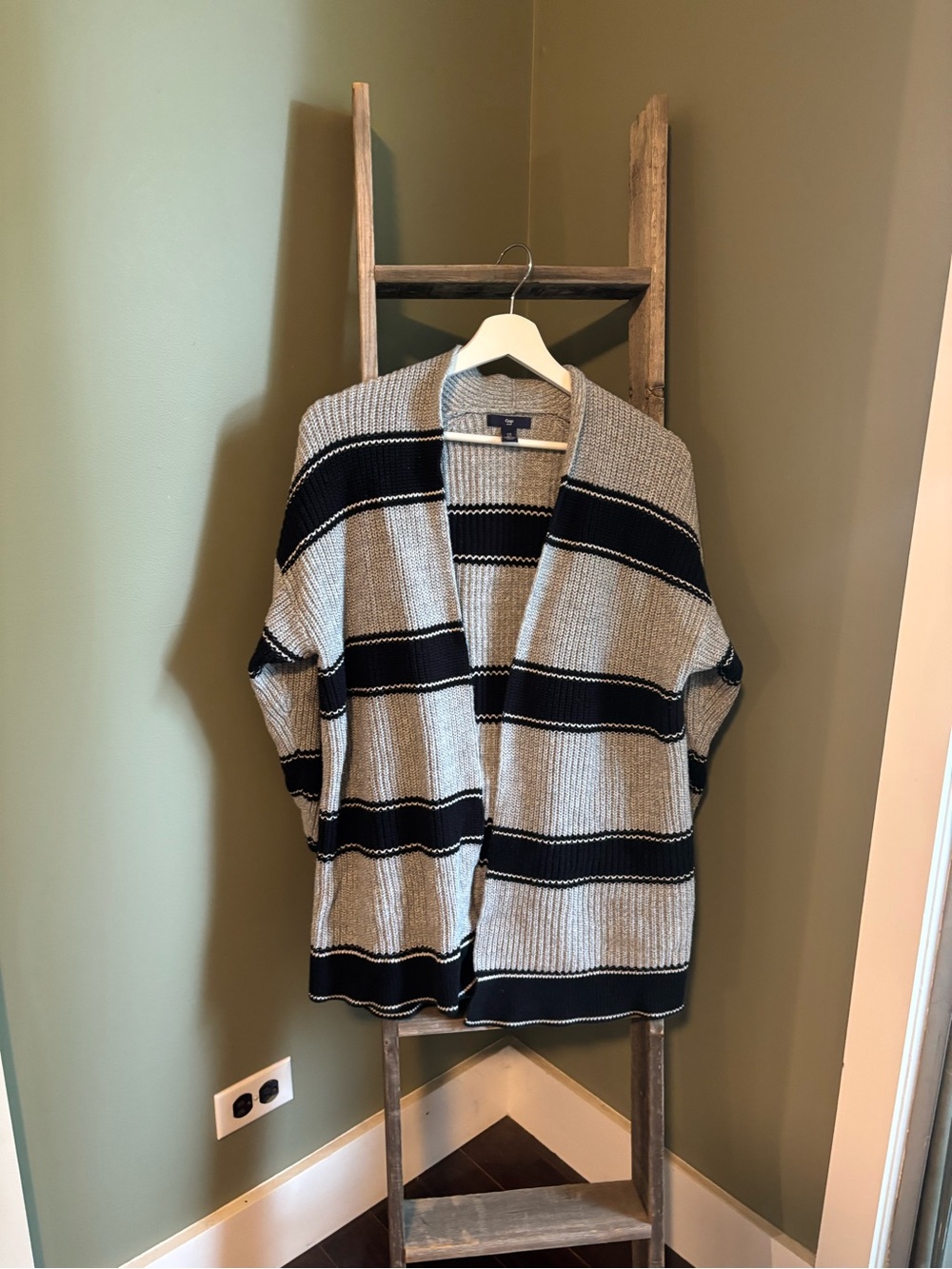 Gap Oversized Striped Knit Cardigan